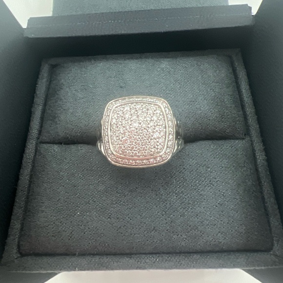 David Yurman Albion® Ring Sterling Silver with Pavé Diamonds, 14mm - Picture 1 of 6